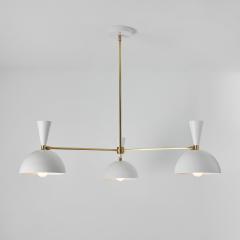 Alvaro Benitez Large Three Cone Lola II Chandelier in White and Brass - 2753709