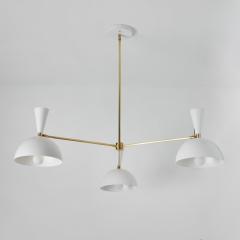 Alvaro Benitez Large Three Cone Lola II Chandelier in White and Brass - 2753710