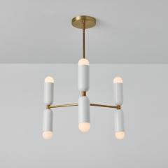 Alvaro Benitez Lulu 3 Arm Chandelier in White Brass by Alvaro Benitez - 2750528