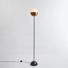Alvaro Benitez Nuevo Estilo Floor Lamp in Opaline Glass Brass by Alvaro Benitez - 2750463