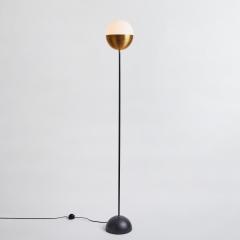 Alvaro Benitez Nuevo Estilo Floor Lamp in Opaline Glass Brass by Alvaro Benitez - 2750464