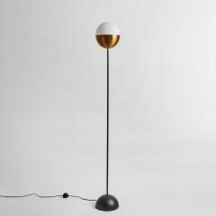 Alvaro Benitez Nuevo Estilo Floor Lamp in Opaline Glass Brass by Alvaro Benitez - 2750465