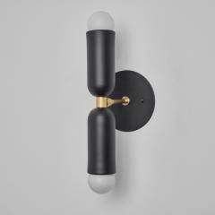 Alvaro Benitez Pair of Lulu Sconces in Black Brass by Alvaro Benitez - 2648511