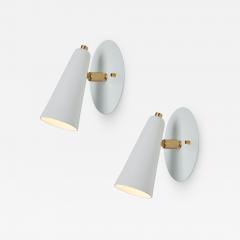 Alvaro Benitez Pair of Lupita Sconces in White Brass by Alvaro Benitez - 2931769