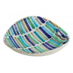 Alvino Bagni Alvino Bagni Ashtray Ceramic Stripes Blue Green and White Signed - 2765645