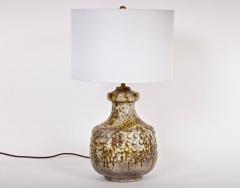 Alvino Bagni Alvino Bagni Hand Painted Dot Drip Glaze Ceramic Lamp 1950s - 1593770