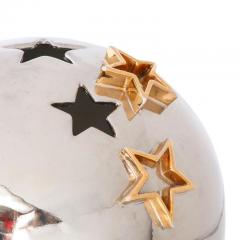 Alvino Bagni Alvino Bagni Star Vase Ceramic Metallic Silver Chrome Gold Signed - 2744047