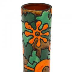 Alvino Bagni Alvino Bagni for Raymor Vase Ceramic Orange Green Brown Signed - 3029297