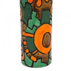 Alvino Bagni Alvino Bagni for Raymor Vase Ceramic Orange Green Brown Signed - 3029300