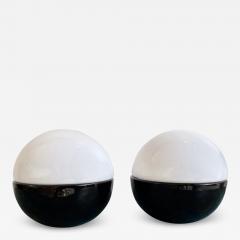 Alvino Bagni Pair of Ceramic and Opaline Glass Ball Lamps by Alvino Bagni Italy 1970s - 2711673