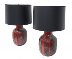 Alvino Bagni Pair of Italian Ceramic Lamps by Alvino Bagni for Raymor - 4576432