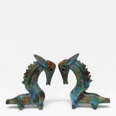 Alvino Bagni Pair of Italian Modernist Sea Garden Ceramic Horses by Alvino Bagni for Raymor - 3935604