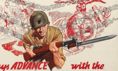 Always Advance with the U S Marines Vintage WWII Marines Recruitment Poster - 3738000