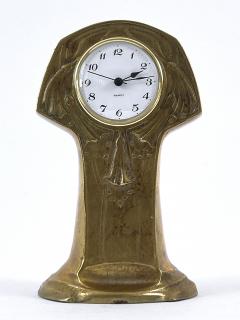 Amazing Art Nouveau Design Solid Brass Table or Mantel Clock Germany - 4592840