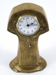 Amazing Art Nouveau Design Solid Brass Table or Mantel Clock Germany - 4592841