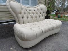 Amazing Fun Hollywood Regency Tall Tufted Back Loveseat - 1376058