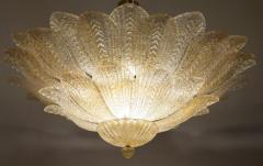 Amazing Gold Amber Murano Glass Leave Ceiling Light or Chandelier - 3904421