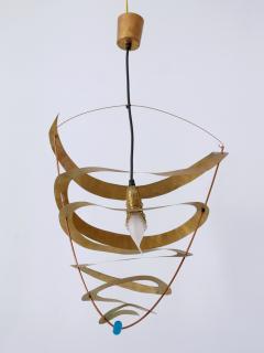 Amazing Highly Decorative Postmodern Pendant Lamp or Hanging Light Italy 1980s - 3250320