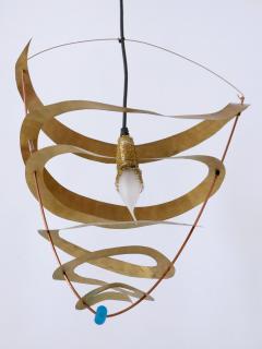Amazing Highly Decorative Postmodern Pendant Lamp or Hanging Light Italy 1980s - 3250323