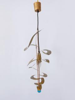 Amazing Highly Decorative Postmodern Pendant Lamp or Hanging Light Italy 1980s - 3250329