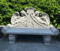 Amazing Italian Finely Carved Large Lime Stone Bench Garden Furniture - 3311532