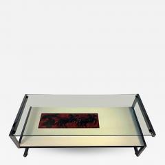 Amazing Italian Modernist Tile and Laminate Chrome Frame Coffee Table - 455980