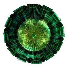 Amazing Large Green Murano Glass Leave Ceiling Light or Chandelier - 3258031