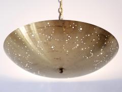 Amazing Large Mid Century Modern Brass Pendant Lamp Star Sky Germany 1950s - 3182549