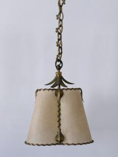 Amazing Mid Century Modern Brass Parchment Pendant Lamp Germany 1960s - 4036985