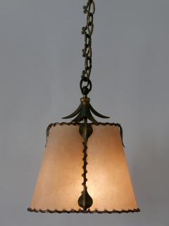 Amazing Mid Century Modern Brass Parchment Pendant Lamp Germany 1960s - 4036986