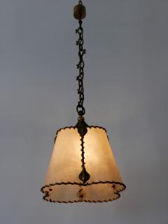 Amazing Mid Century Modern Brass Parchment Pendant Lamp Germany 1960s - 4036987