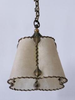 Amazing Mid Century Modern Brass Parchment Pendant Lamp Germany 1960s - 4036988