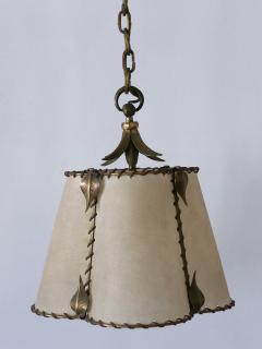 Amazing Mid Century Modern Brass Parchment Pendant Lamp Germany 1960s - 4036992