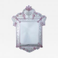 Amazing Midcentury Octagonal Venetian Murano Glass Mirror - 4776193