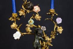 Amazing Pair of French 19th Century Bronze and Gilt Bronze Candelabras - 2855144