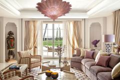 Amazing Pair of Pink Amethyst Murano Glass Leave Ceiling Light or Chandelier - 3051574