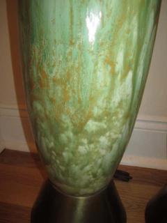 Amazing Pair of Tall Slender Ceramic Drip Glaze Lamps Midcentury - 1559186