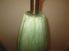 Amazing Pair of Tall Slender Ceramic Drip Glaze Lamps Midcentury - 1559190