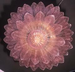 Amazing Pink Amethyst Murano Glass Leave Ceiling Light or Chandelier - 3089897