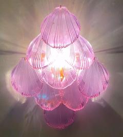 Amazing Pink Amethyst Shell Murano Glass Sconces or Wall Lights 1980 - 3425717