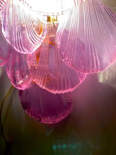 Amazing Pink Amethyst Shell Murano Glass Sconces or Wall Lights 1980 - 3425718