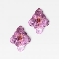 Amazing Pink Amethyst Shell Murano Glass Sconces or Wall Lights 1980 - 3426326