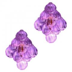 Amazing Pink Amethyst Shell Murano Glass Sconces or Wall Lights 1980 - 4498470