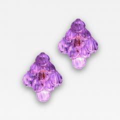 Amazing Pink Amethyst Shell Murano Glass Sconces or Wall Lights 1980 - 4500196