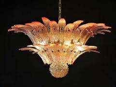 Amazing Pink Glass Palmette Murano Chandelier - 1419792