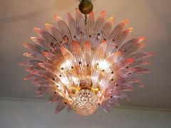 Amazing Pink Glass Palmette Murano Chandelier - 1419796