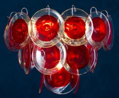 Amazing Red Disc Murano Glass Chandelier - 3414793