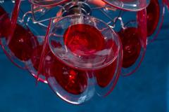 Amazing Red Disc Murano Glass Chandelier - 3414797