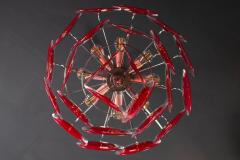 Amazing Red Disc Murano Glass Chandelier - 3414799