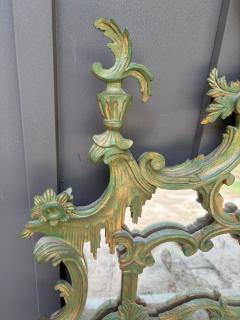 Amazing italian Chinoiserie Pagoda Wall Mirror Green Gilt Finish - 4729563